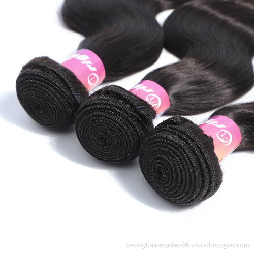 cheap raw remy Mongolian human hair weave body wave hair bundles with lace closure/frontal